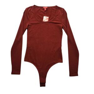 Guess Women's Long Sleeve Bodysuit Scoop Neck Stretch, Soft, Versatile Size XS